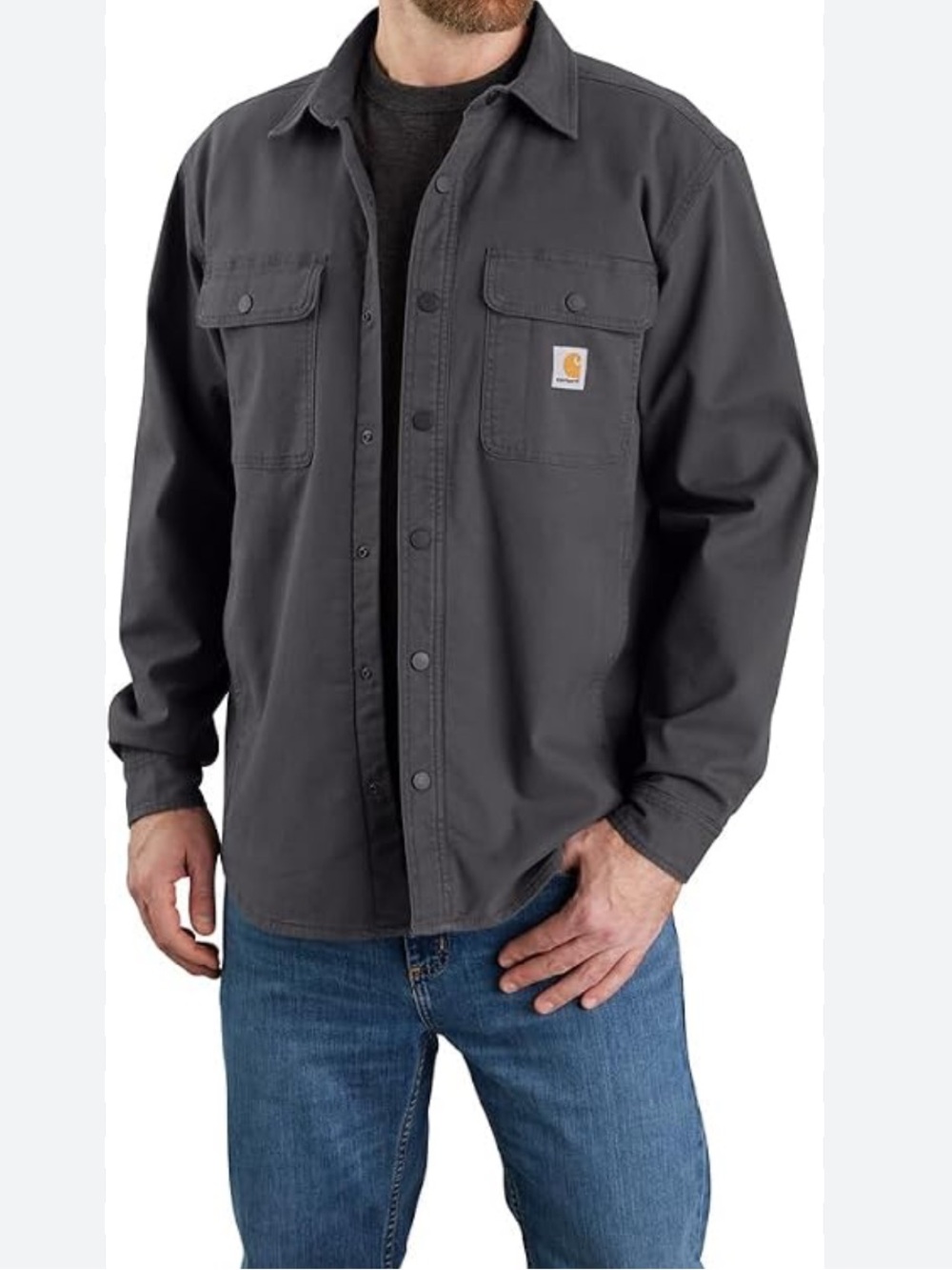 Carhartt Men's Relaxed fit Fleece Canvas Shirt Jacket